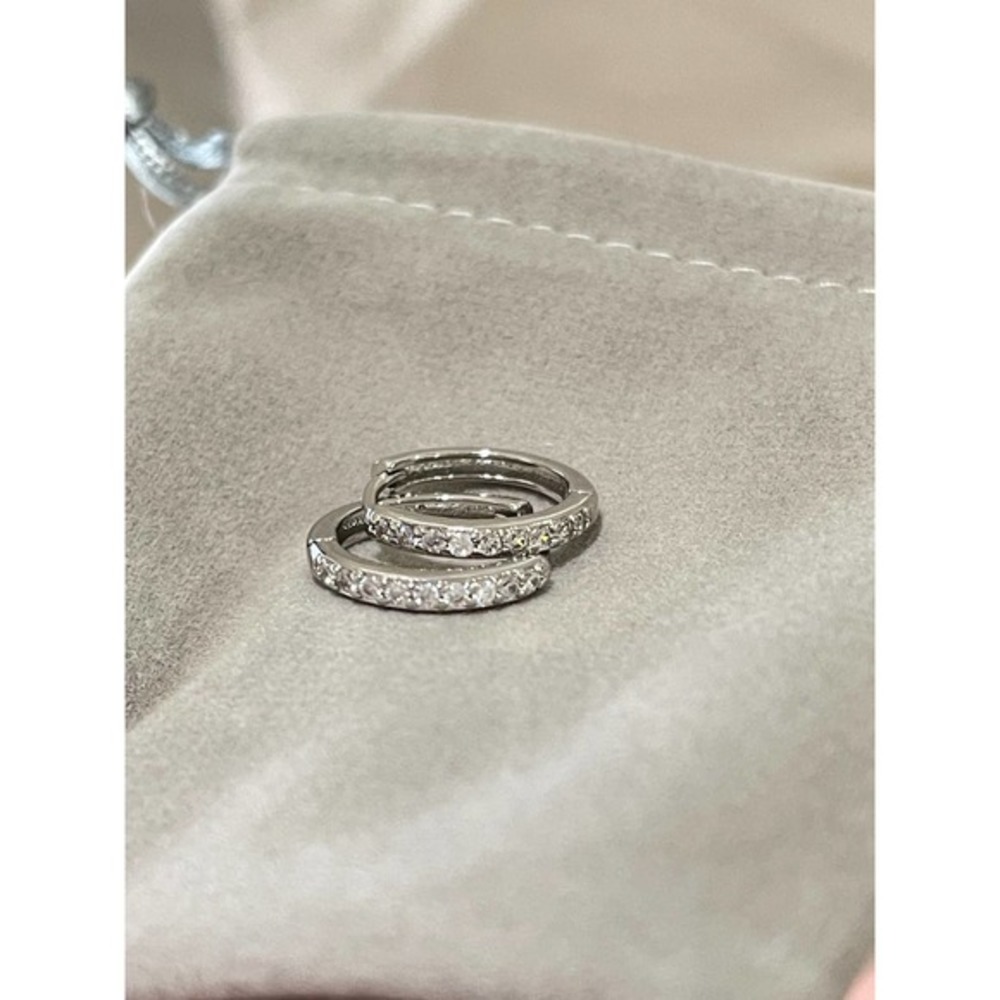 Sterling Silver Small Hoop Earrings 10MM - Picture 5 of 6